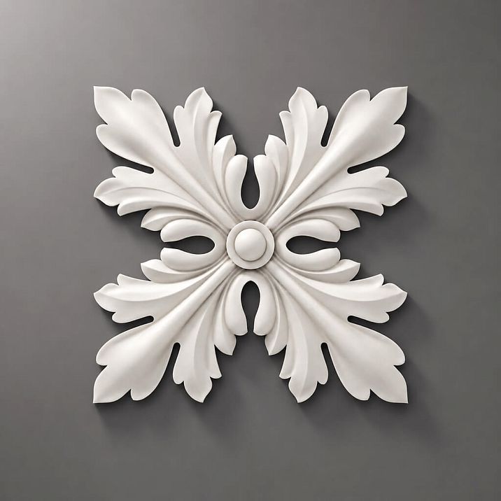 Polyurethane rose for classic interiors &ndash; decorative stucco on walls and ceiling zones