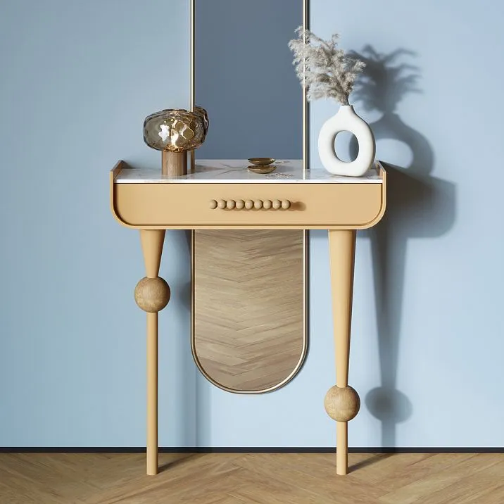 Unfinished furniture leg MN-238 made of hardwood with square base and spherical joint for designer tables and bar counters