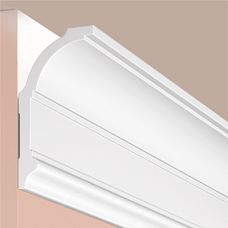 Close-up of the A70V2 POLYSTYRENE HI WOOD 70mm x 37mm x 2.0m cornice