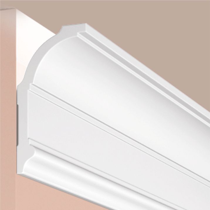 Close-up of the A70V2 POLYSTYRENE HI WOOD 70mm x 37mm x 2.0m cornice