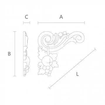 Elegant carved pattern on the wooden insert N-212R