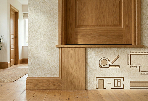 How to calculate the amount of wooden baseboard: example by room perimeter and deduction of the doorway