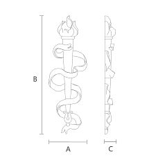 Carved applique N-279 drawing