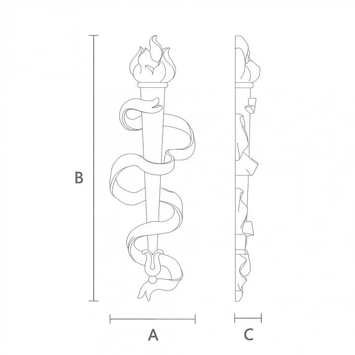Carved applique N-279 drawing