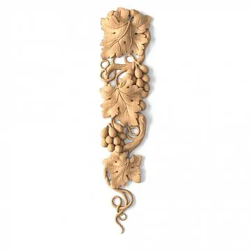 Carved applique N-253L for interior decoration, "Grape" collection