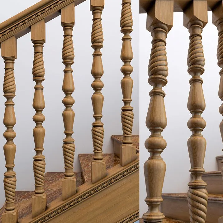 Unusual wooden baluster L-030 for wooden staircase