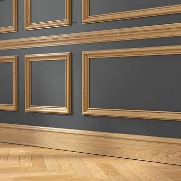 Wooden skirting board PLT-001-1 120&times;16/15 mm with a wide classic profile made of natural wood