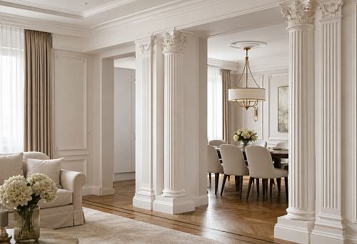 STAVROS stucco for columns and pilasters &mdash; vertical interior decor