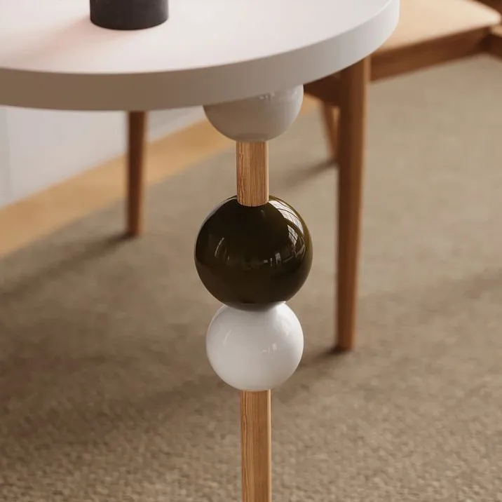 Spherical leg MN-240 made of natural beech, 100 mm high, ready for painting, supports load up to 150 kg for case furniture