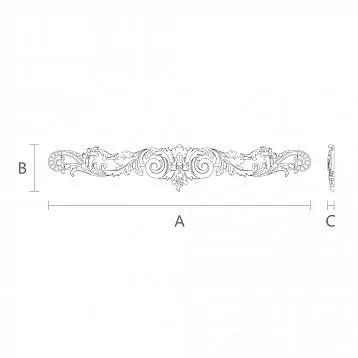 Wooden Inlay with Branch Carving N-248 for Decorating Furniture and Facades