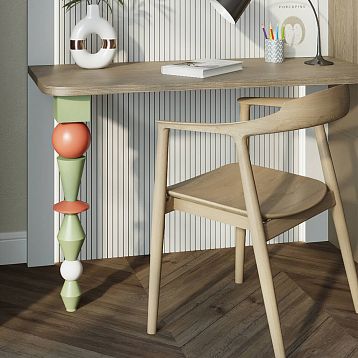 Geometric shape KN-007 made of solid wood with a 34 mm hole