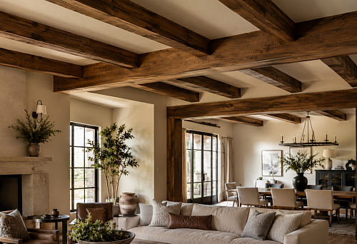 False wooden beams for the ceiling: decorative beams in the home interior