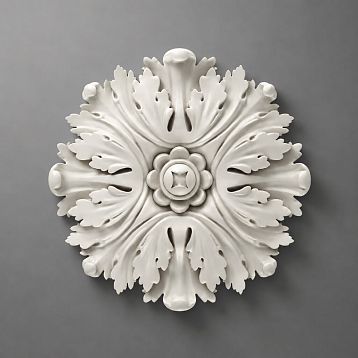 Carved polyurethane rose for decorating chandeliers and creating decorative stucco on walls