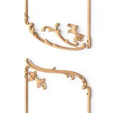 Appliqu&eacute;s made of solid oak or beech for decorating facades, doors, windows, and other surfaces