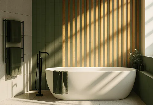 MDF Rail 2700 in Bathroom Interior with Accent Wall