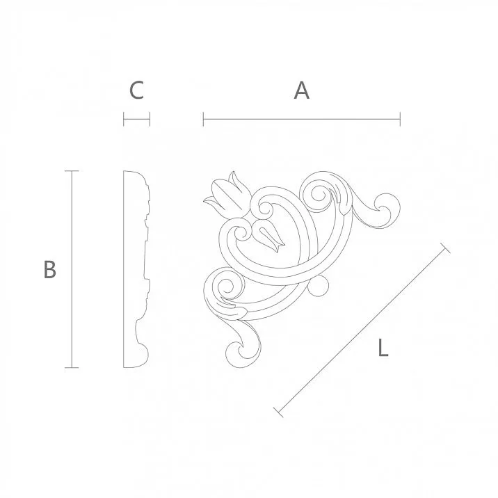 Wooden decor N-396, 60 mm size, buy in Stavros interior decor store