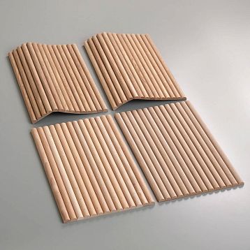 OPAN-001 oak slat panel, decorative panel with rounded slats