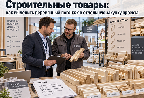 Building supplies and wooden trim separated into a dedicated purchase