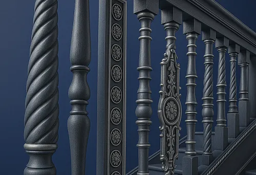 Elegant carved wooden balusters for stylish staircase decoration