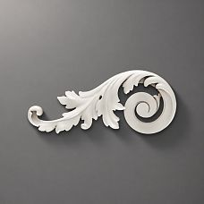 NPU-247L Polyurethane Molded Decoration with smooth scrolls and leaf carving