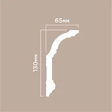 Crown A130/L2101 POLYSTYRENE HI WOOD 130x65mm for ceilings from 3.3 meters. Grand height of 130mm from a Korean premium manufacturer. Delivery across Russia.