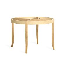 STL-031 round table frame made of solid wood, side view