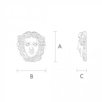 Interior decoration, carved wooden maskron M-018