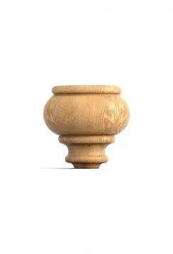 Classic carved wooden legs, round shape