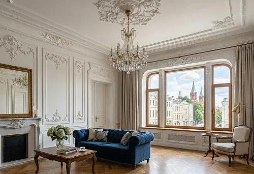 Decorative molding in Moscow &mdash; interior design with stucco decor on walls and ceilings