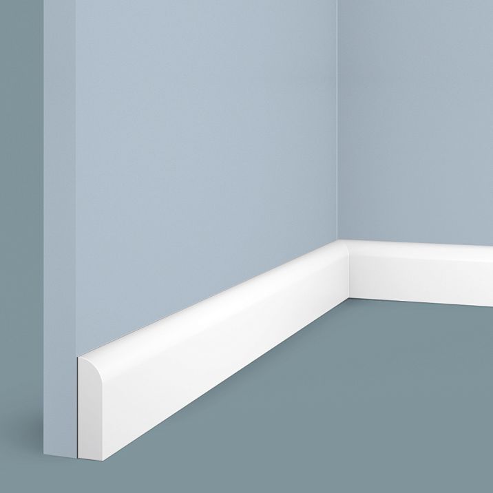 BE55 floor skirting from HI WOOD polystyrene, height 55 mm, thickness 15 mm, smooth white surface