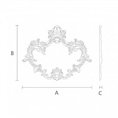 Carved cover plate из дуба или бука - N-463.1 чертеж