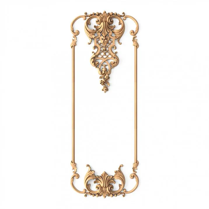 Wooden decor set C-005-2, consisting of eight carved inlays of different shapes and patterns, made from solid oak or beech