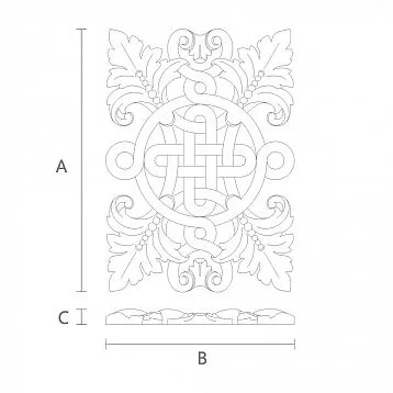Wooden carved decorative element N-338