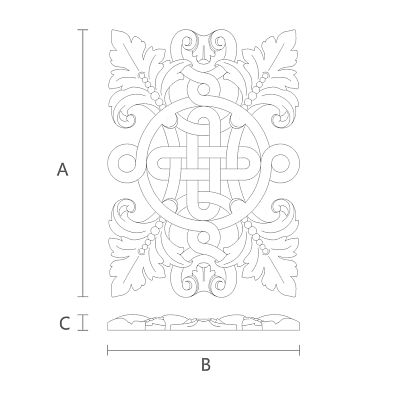 Деревянный декор в виде резной накладки N-338 чертеж