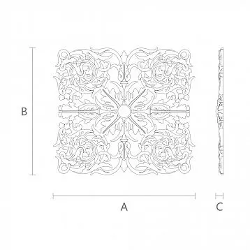 N-196 Wooden Insert with Floral Carving