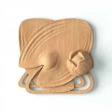 Carved Rose R-063R with Water Lily Pattern