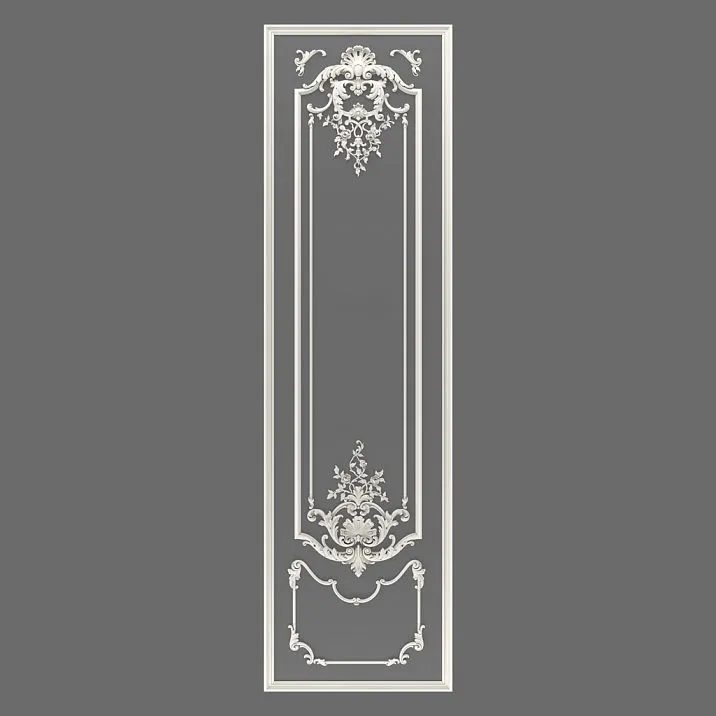 CPU-5-4 'Versailles' Molding Decor &mdash; Tall vertical panel with upper overlay and lower ornament, classic wall frame.