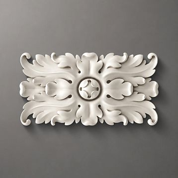 Rectangular decorative polyurethane rose RPU-068 for ceiling and wall stucco in interior design