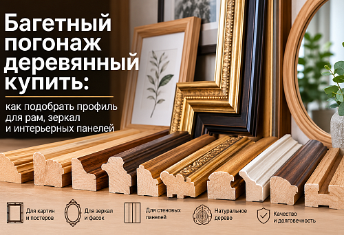 Wooden picture frame moulding for frames and mirrors