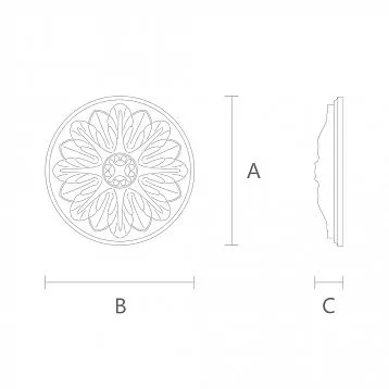 Carved Rosette R-041 in Natural Oak