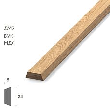 Wooden molding MLD-064 made of oak, beech or MDF