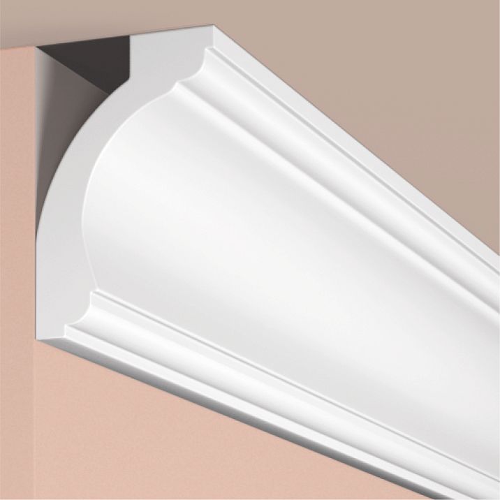 Ceiling cornice polystyrene HI WOOD AL75 white 76x50 mm close-up