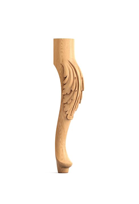 Curved carved wooden chair leg MN-004