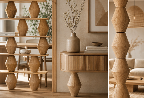 Wooden geometric shape KN-008 size 150 &times; 96 mm for furniture and partitions
