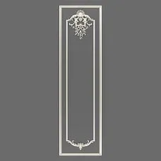 CPU-5-2 Molding Decor Kit: Tall vertical frame with upper Baroque ornament and lower decorative element, classic paintable panel