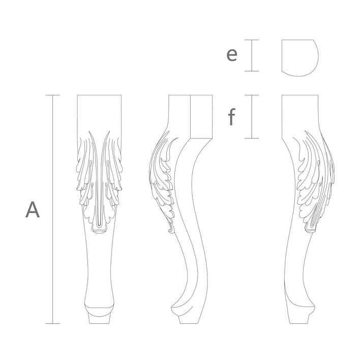 Carved leg drawing MN-004