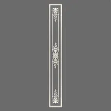 CPU-5-8 'Versailles' Molding Decor Kit &mdash; Vertical panel with double central ornament and corner accents, 3D visualization