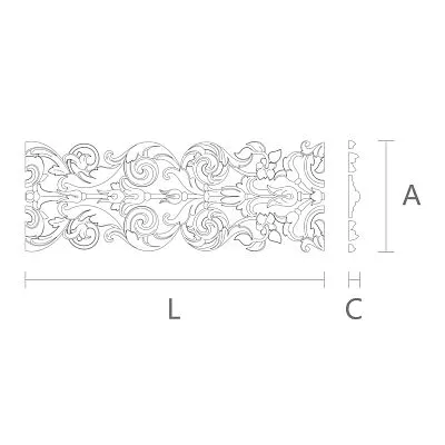 Carved molding из бука K-069 для элитных проектов чертеж