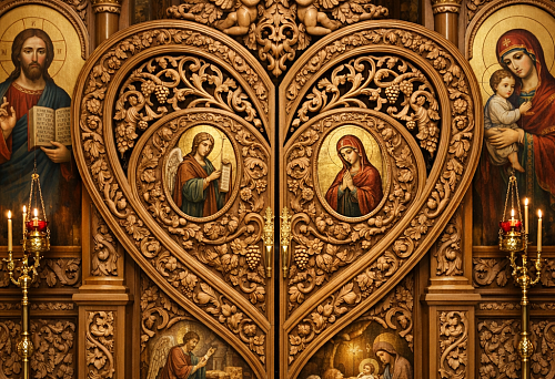Royal Doors for the Iconostasis: Carved Wooden Doors for Church and Chapel