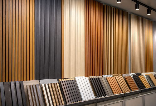Slatted wall panels in modern interiors